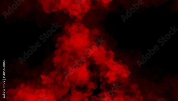 Fototapeta Red mist on black background. Tablet-generated illustration are used for graphic elements and background.