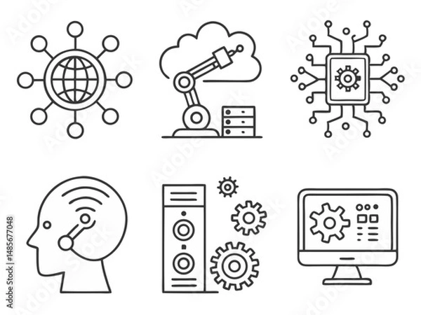 Obraz 
Vector social media symbols a set of icons for web design business collection