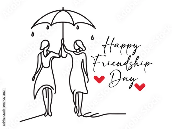 Obraz couple under umbrella , happy friendship day