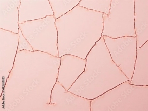 Fototapeta Abstract cracked pink texture background with a random network of fissures, minimalist pastel damaged surface for design.