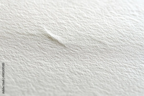 Fototapeta Close-up of a textured white paper surface with a subtle crease and soft lighting creating gentle shadows