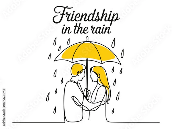 Obraz couple under umbrella , happy friendship day