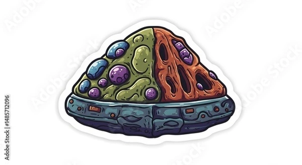 Obraz Alien Pizza Slice Sticker Isolated Vector