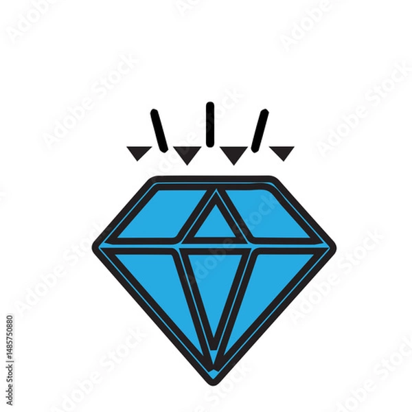 Fototapeta ICON DIAMOND GEMSTONE