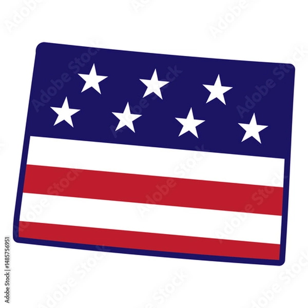 Obraz Wyoming state color stroke