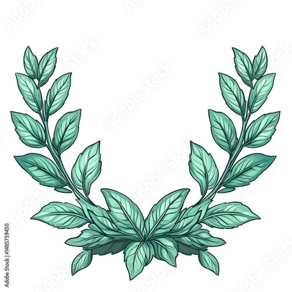 Obraz Decorative Floral Vector Banner with Mint Sprig Design for Products and Events Promotion