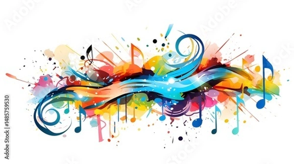 Obraz Creative Music Note Design Vector Illustration for Musical Content and Projects