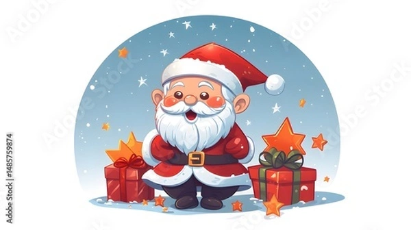 Obraz Cute Christmas Elf Vector Illustration for Festive Holiday Designs