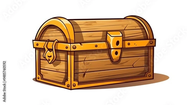 Obraz Premium Wooden Mystery Box Icon Vector Illustration for Gaming Websites and Apps