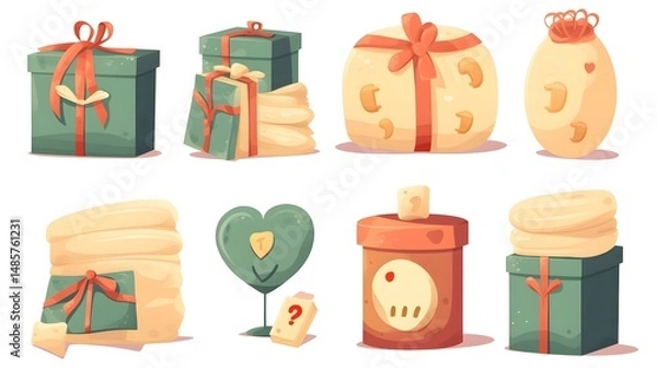 Obraz Collection of Charity and Donation Cartoon Vector Illustrations for Fundraising Events
