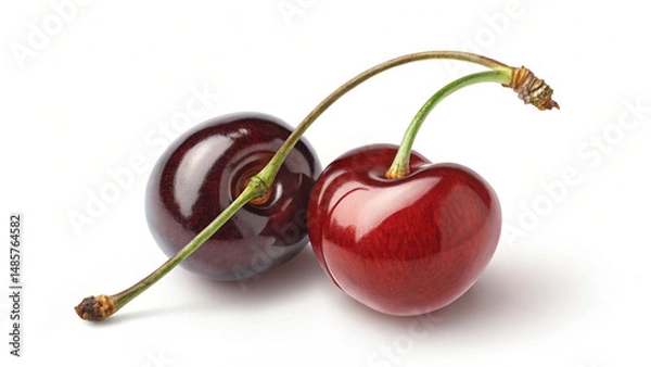 Obraz cherries on white background