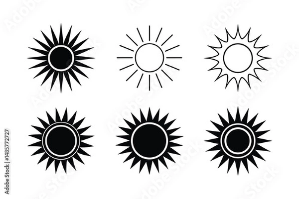 Fototapeta Geometric Sun Icon Vector with Sharp Abstract Style