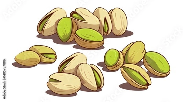 Fototapeta High-Quality Pistachio Flat Vector Icon for Illustrations and Logos