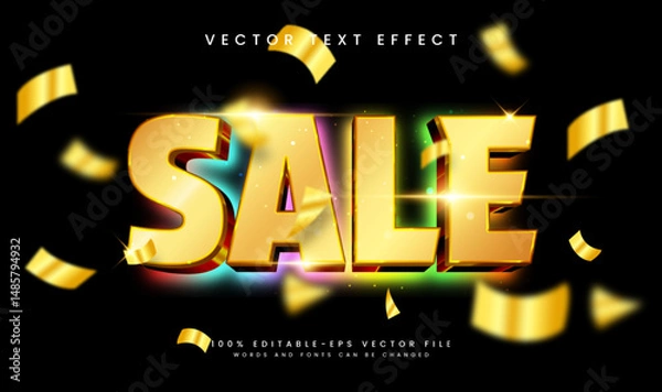 Fototapeta Colorful Light Sale, Editable Vector Text Effect. Suitable for Elegant Promotion.