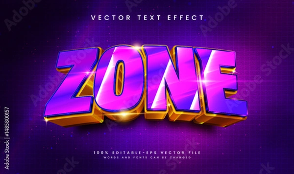Fototapeta 3d Elegant Zone Editable Vector Text Effect. Suitable for Night Event.