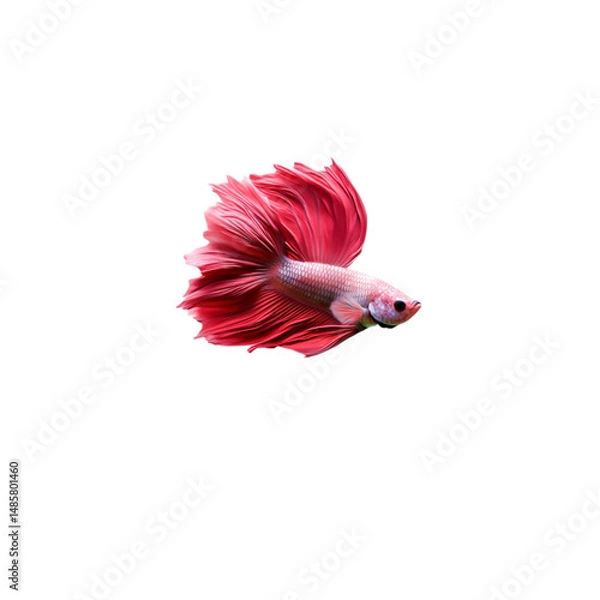 Obraz Vibrant Betta Fish with Flowing Fins Swimming Gracefully in Clear Water