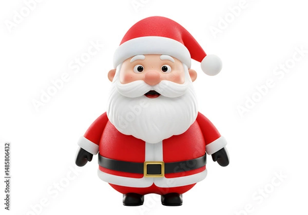 Fototapeta 驚きサンタ 赤と白のクリスマス 愛らしい3Dモデル
