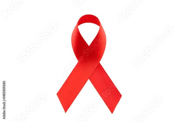 Fototapeta 深紅のリボン シンプル背景 鮮やかな色合い