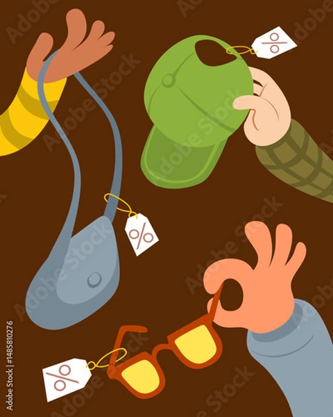 Obraz hand holding discounted items