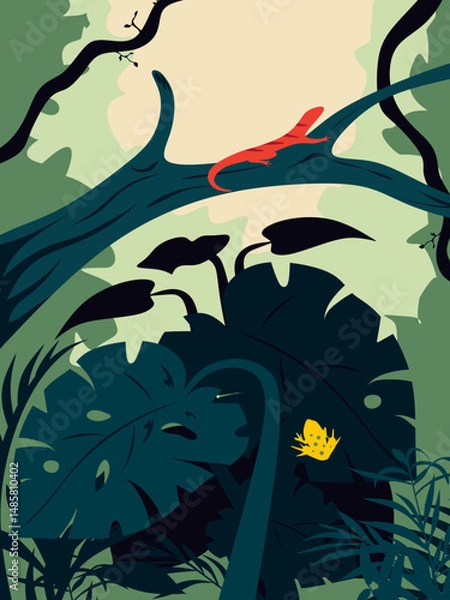 Obraz forest and animal illustrations