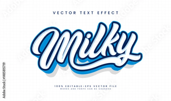 Fototapeta Minimalist White Milky, Editable Vector Tex Effect. Suitable For Milky Cream.