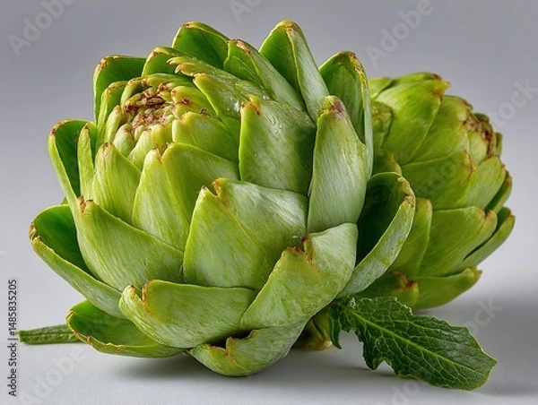 Fototapeta Two Artichokes in Verdant Splendor