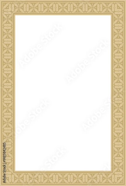 Fototapeta Vector square european gold ornament. Rectangular pattern, circle, ring of the Middle Ages. Revival border. Decorations of palaces and churches.
