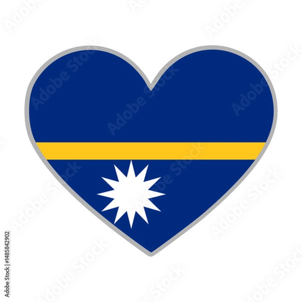 Obraz Nauru flag. Nauru love flag. Nauru flag in heart shape. Love symbol. Vector illustration.

