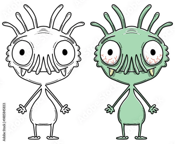 Obraz Monster Illustration, Ausmalbild, Ausmalen