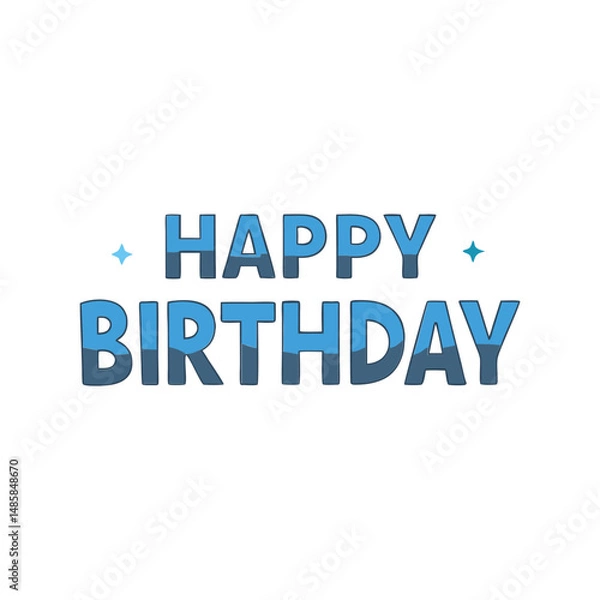 Obraz Happy Birthday typography vector illustration. Celebration greeting text, festive calligraphy design, party decoration artwork.

