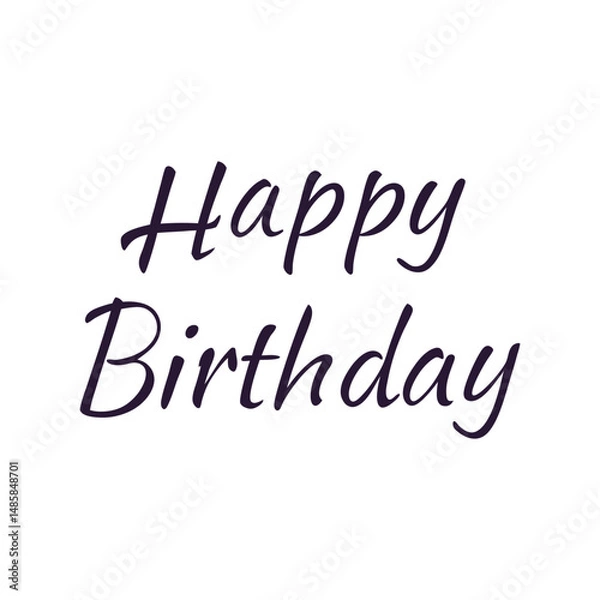 Obraz Happy Birthday typography vector illustration. Celebration greeting text, festive calligraphy design, party decoration artwork.

