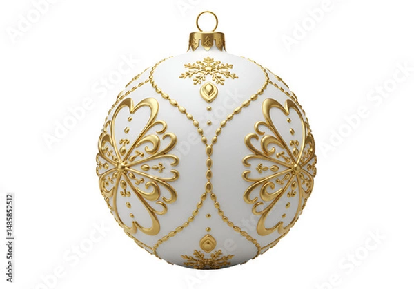 Fototapeta 白金装飾 エレガントなクリスマスオーナメント 華やかで繊細なデザイン