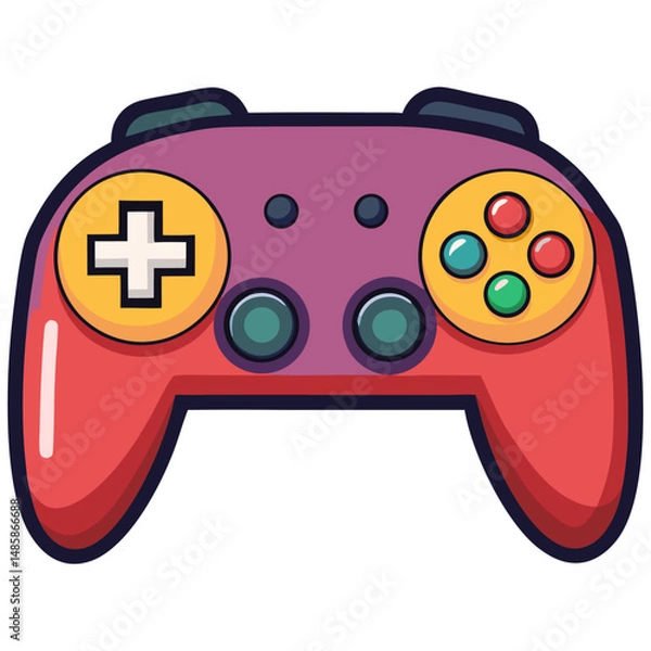 Obraz Colorful flat vector game controller icon for video gaming or entertainment concepts
