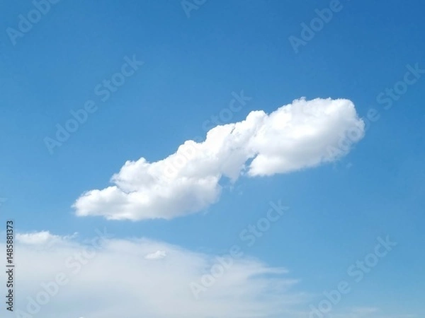 Obraz Nature background. Beautiful big white cloud on blue background