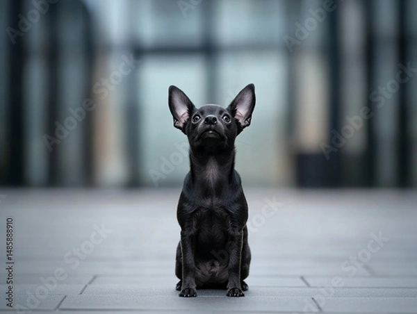 Obraz Piglet standing on clean white surface 