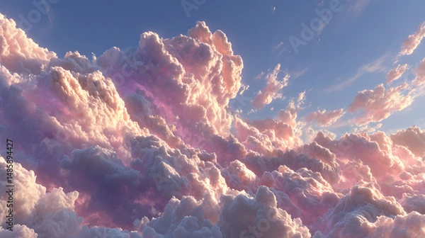 Fototapeta A Gentle Whisper of Clouds Beneath the Endless Azure Sky