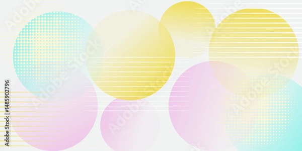 Obraz Colorful abstract background overlap layer on bright space with circles effect decoration. Modern graphic design element multicolor style concept for web banner, art, flyer, card, or brochure cover