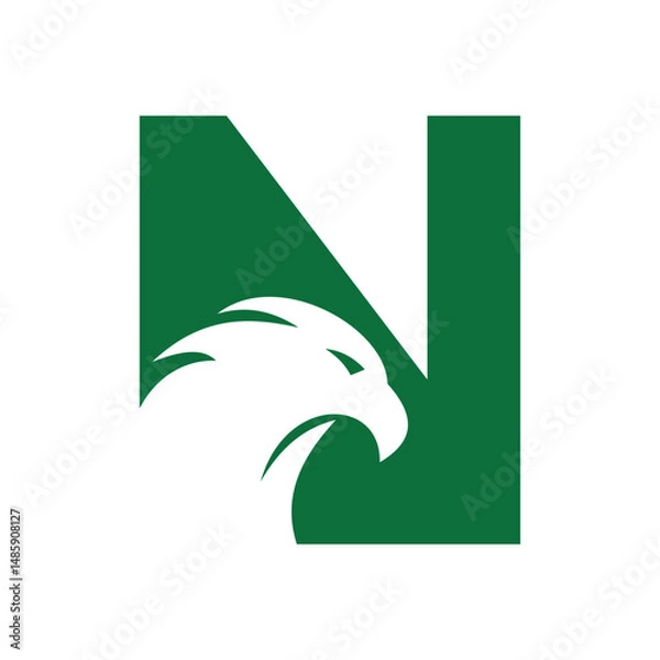 Obraz Eagle Logo combine with letter N vector template