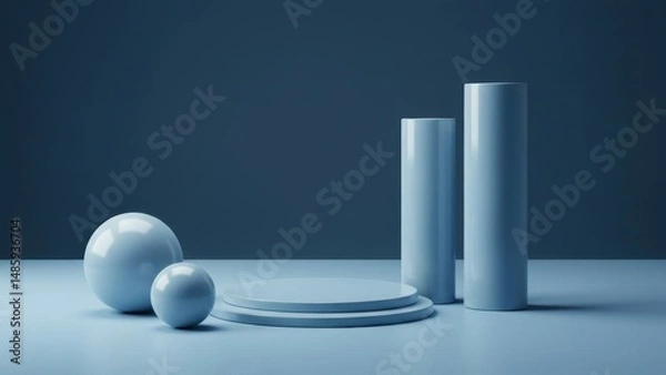 Obraz Abstract 3D geometric product display background