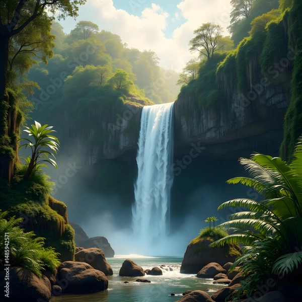 Obraz waterfall in the forest