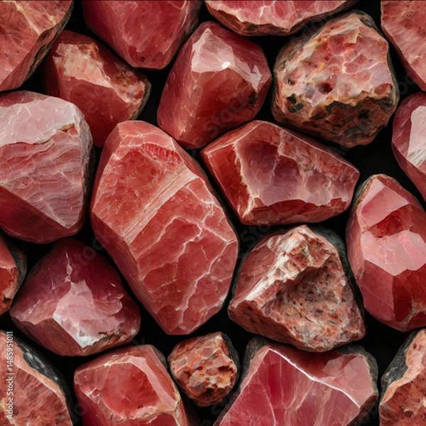 Obraz たくさんのロードクロサイトの原石