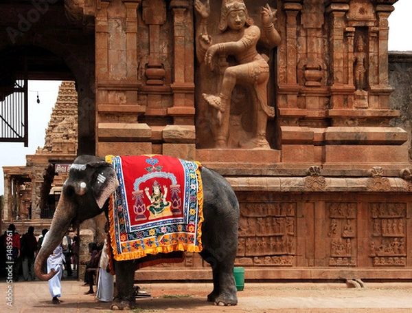 Obraz indie, południowo-indie, tanjore: świątynia brihadishvara