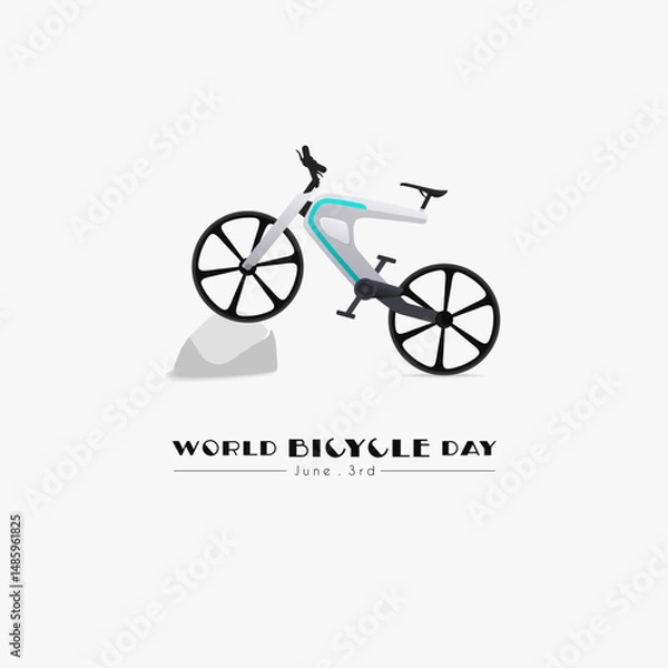 Obraz World Bicycle Day 3 June with bike. Can be used for poster, banner, background, wallpaper etc
