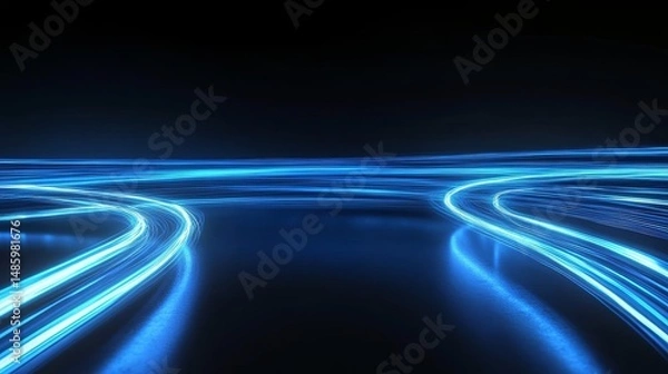 Obraz Abstract Light Trails on a Dark Background