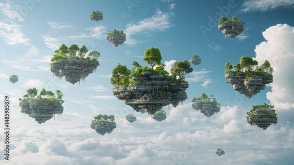 Fototapeta Floating islands in the sky