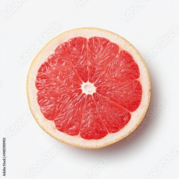 Obraz Fresh grapefruit slice, vibrant red segments