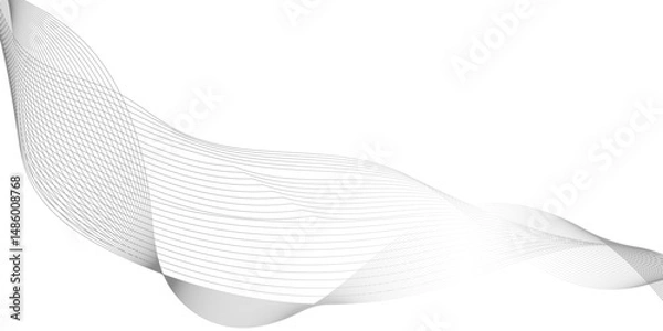 Obraz Abstract grey  wave line texture background, abstract interlacing lines and points digital connection of elements, abstract smoke on black wave line background.