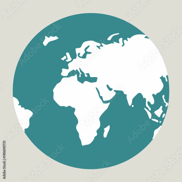 Fototapeta world map and globe