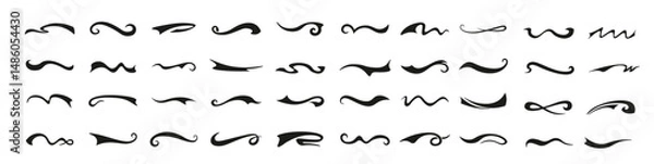 Obraz Set of Black Underlines