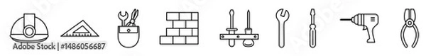Obraz tool repair and construction icon set